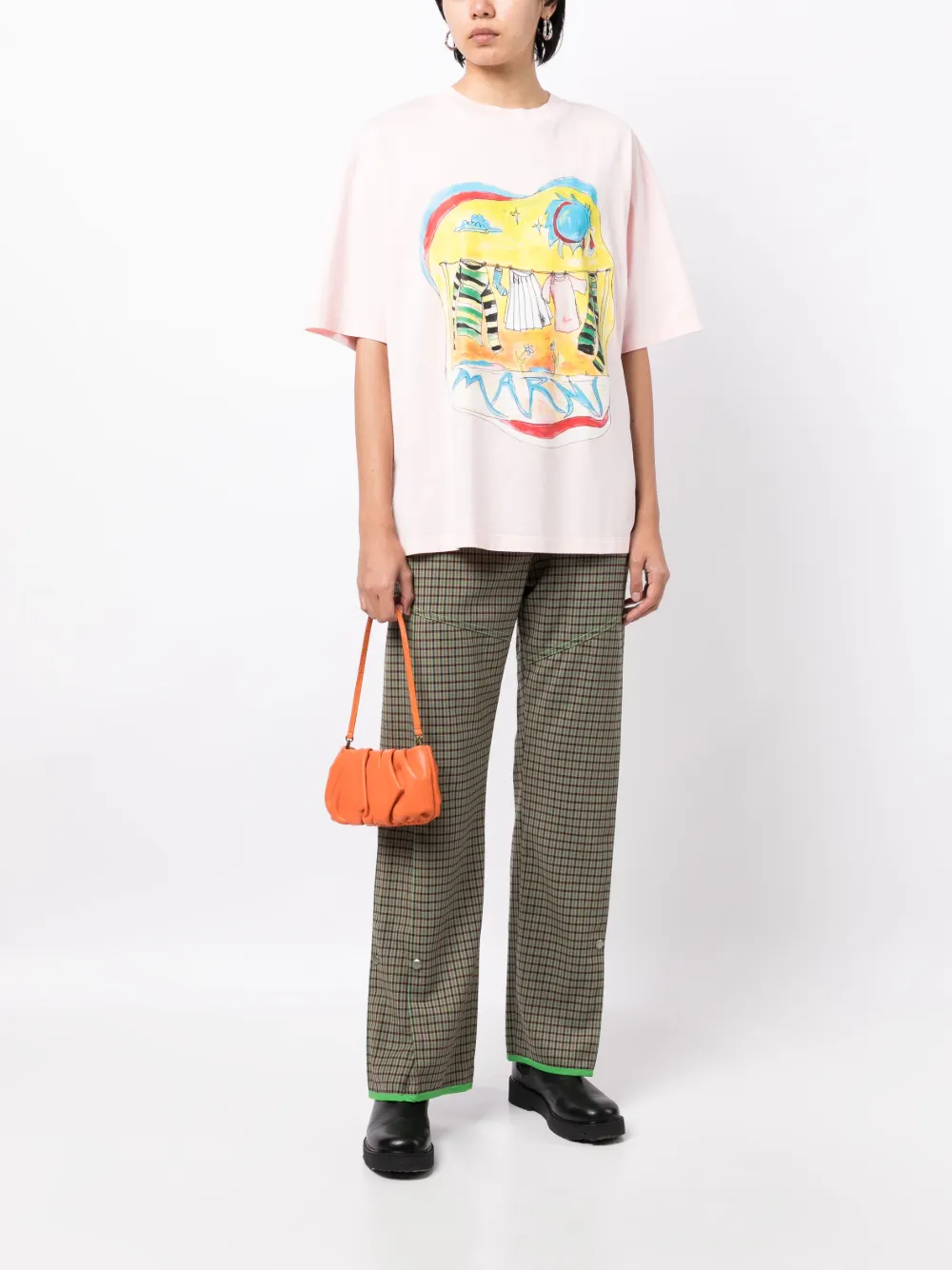 Marni T-shirt met logoprint - Roze