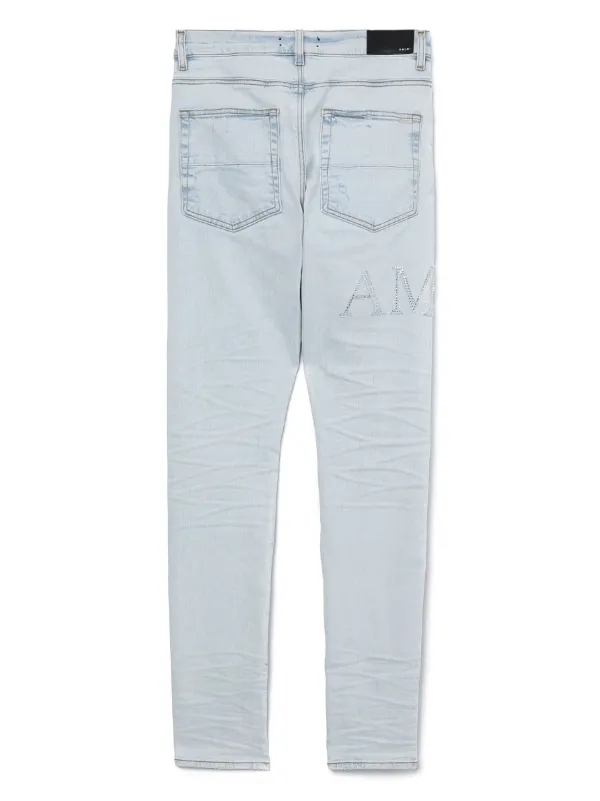 【おすすめ】 Skinny crystal-embellished AMIRI Jeans FARFETCH | Blue | パンツ
