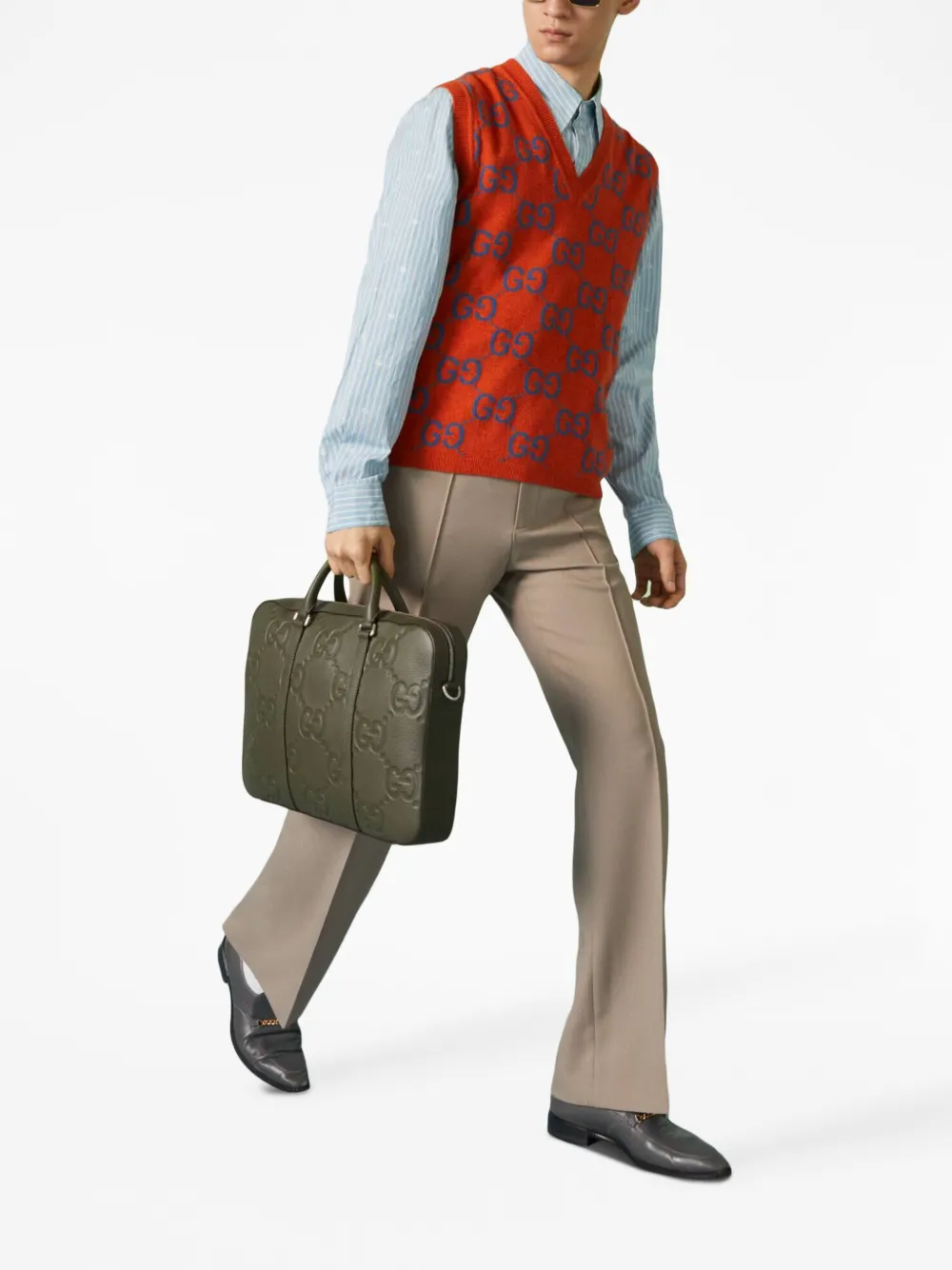 Gucci Jumbo GG Leather Briefcase Farfetch