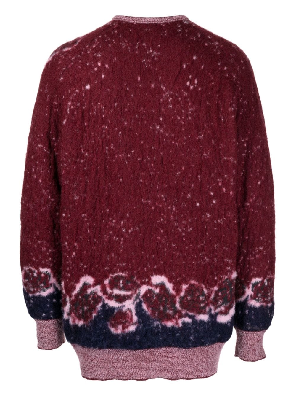 Toga V-neck patterned intarsia-knit sweater - Rood