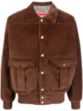 Kenzo logo-patch corduroy jacket - Brown