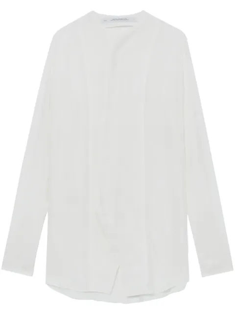 Julius round-neck button-up shirt