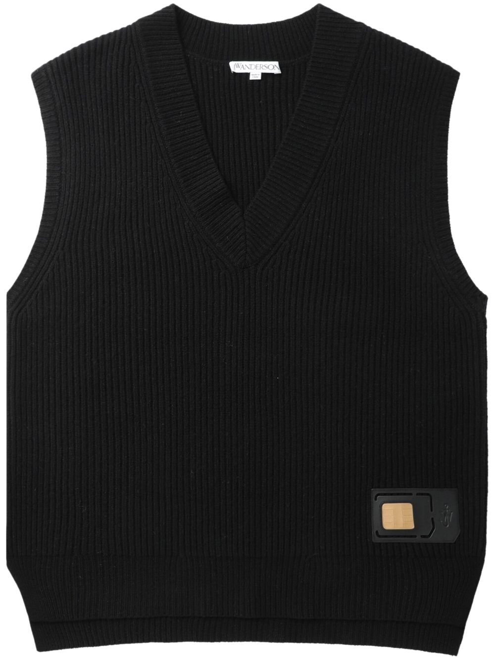 Jw Anderson Logo-patch Sleeveless Jumper In Black