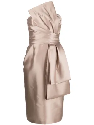 alberta ferretti draped mikado mini dress x Alberta Ferretti Mikado Bustier Mini Dress