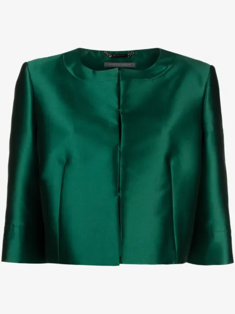 Alberta Ferretti cropped satin jacket
