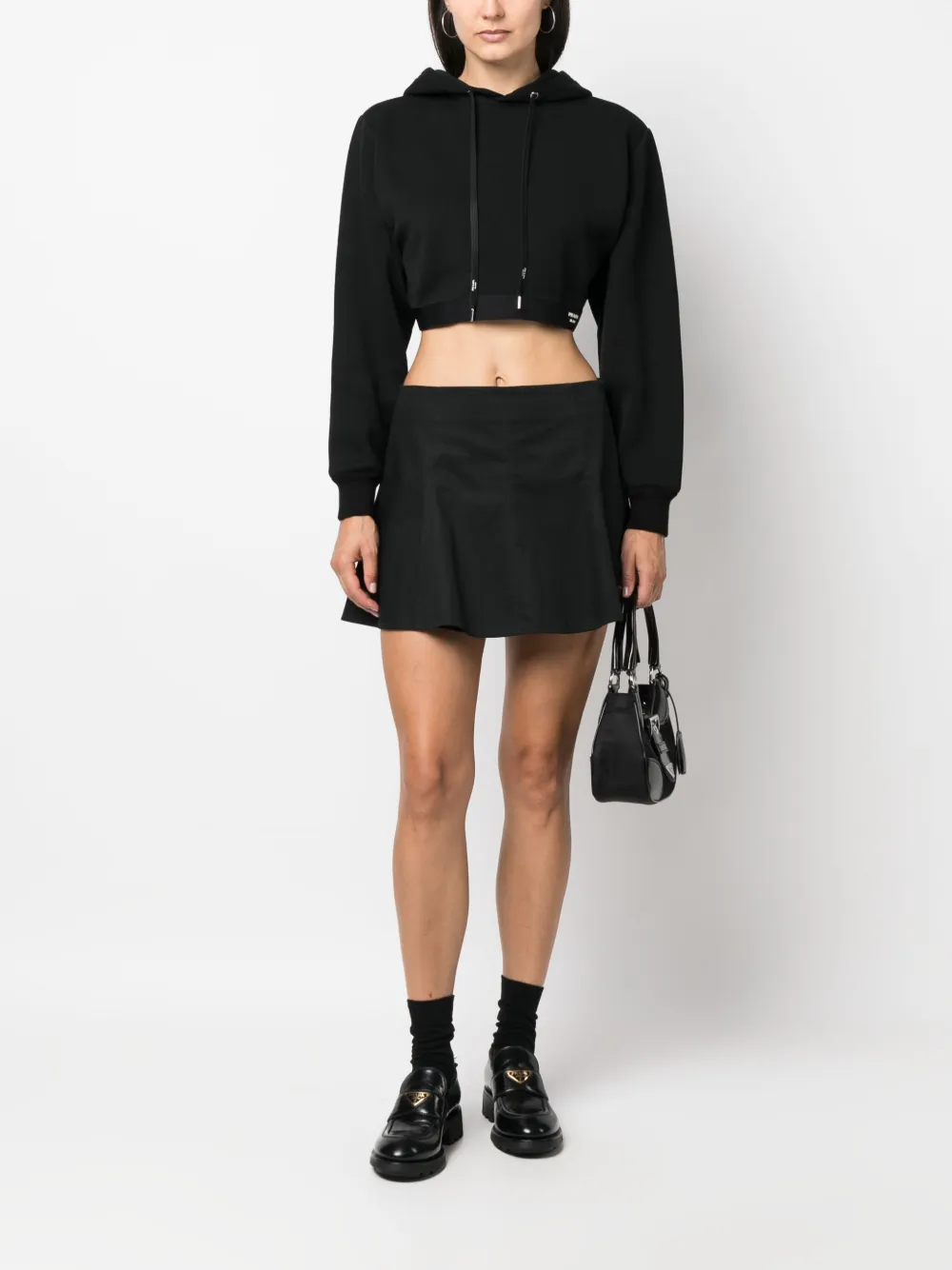 Prada Hoodie met logoprint - Zwart