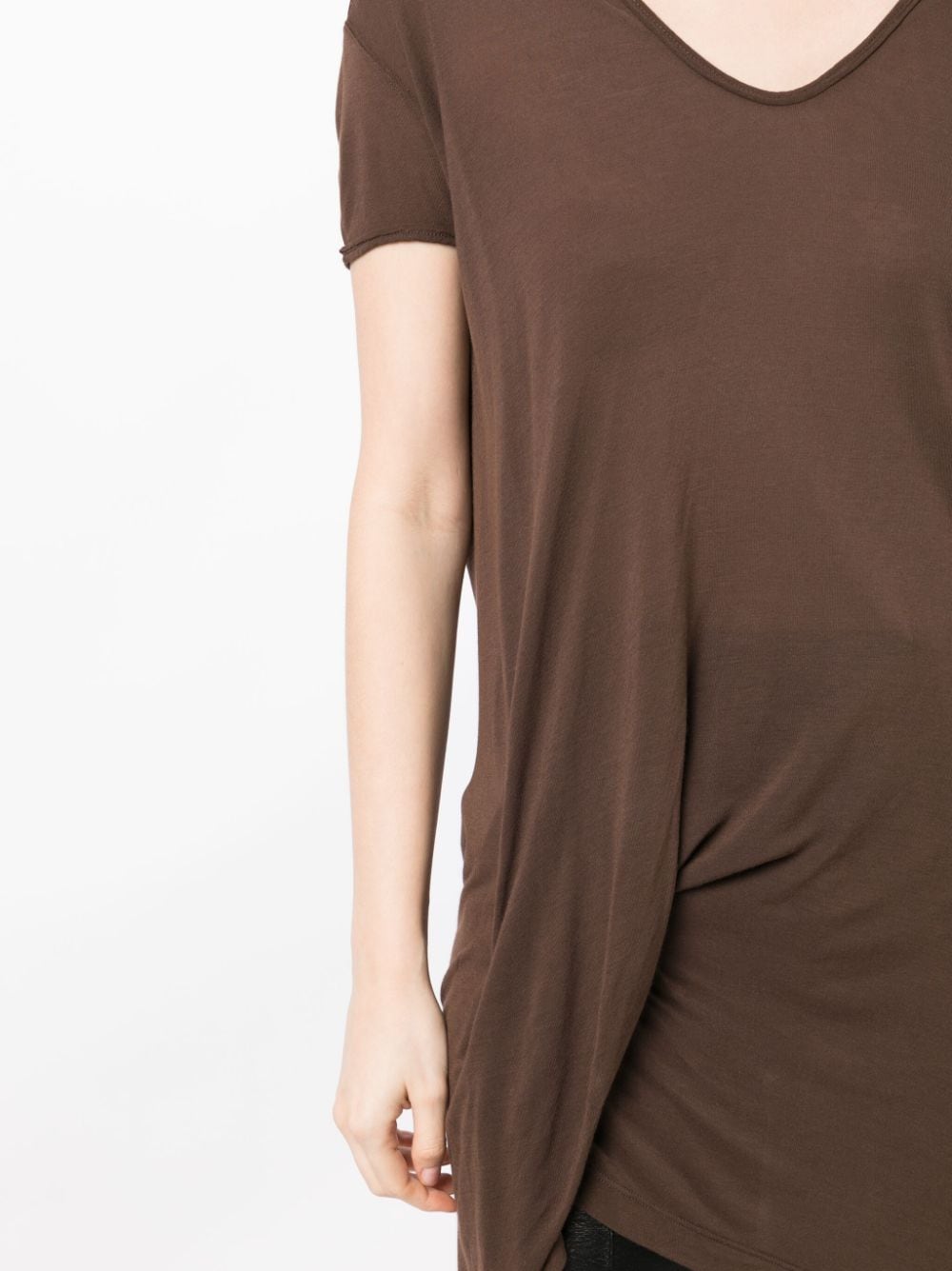 Shop Rick Owens Semi-sheer Short-sleeved T-shirt In Brown