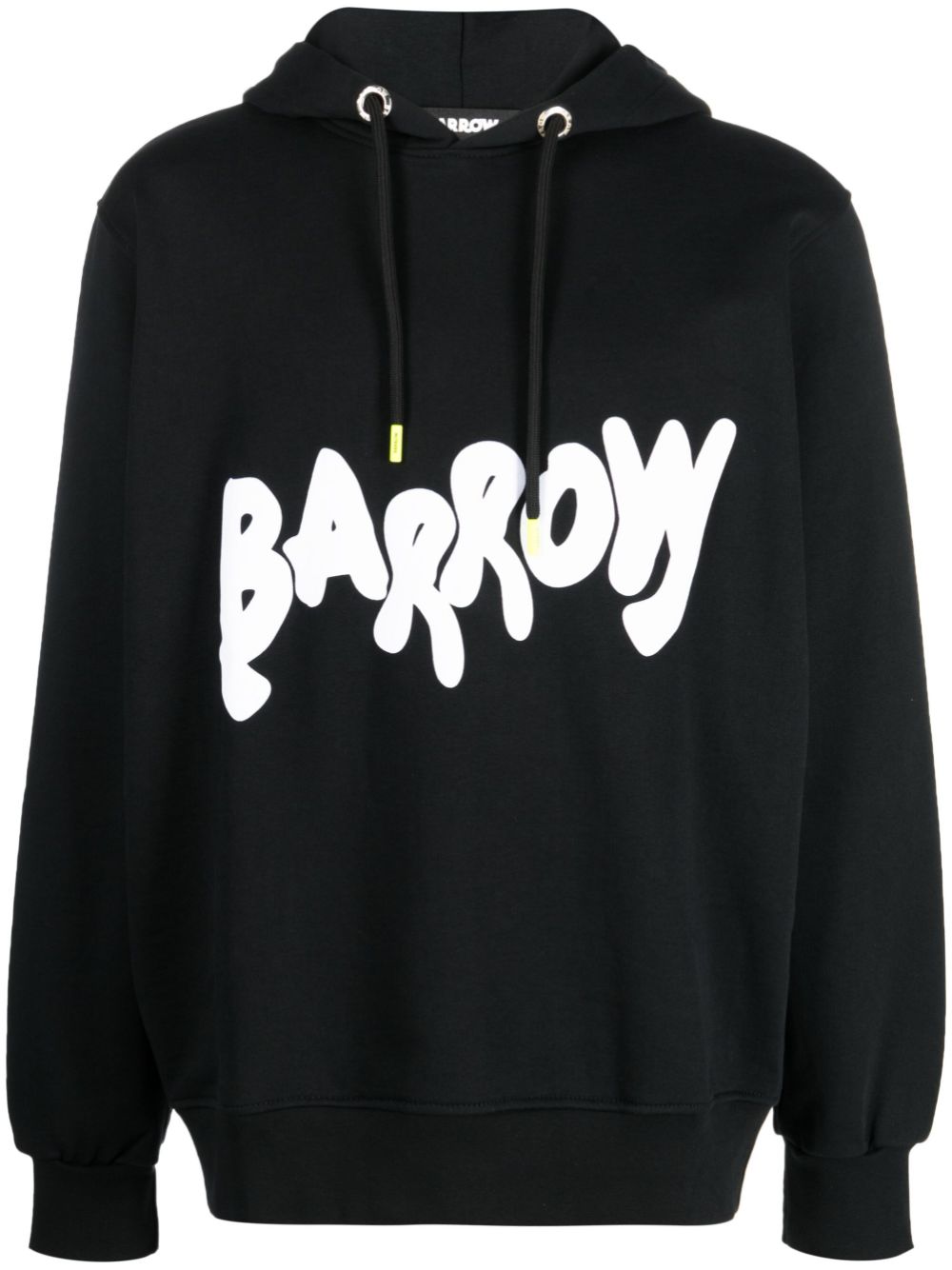 Shop Barrow Logo-print Cotton Hoodie In Schwarz