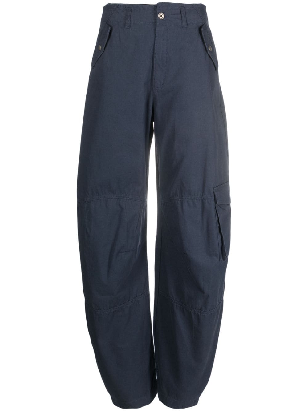 Patrizia Pepe Canvas Cargo Trousers In Blue