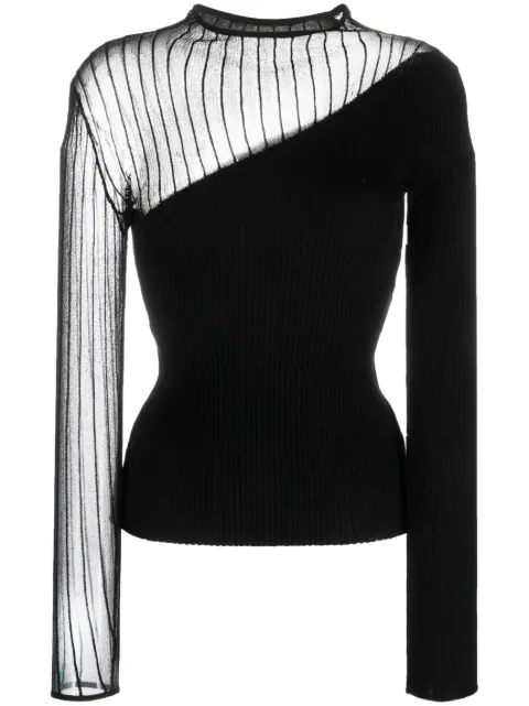 Patrizia Pepe semi-sheer asymmetric jumper