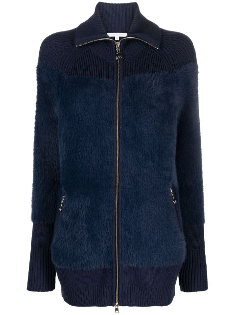 Patrizia Pepe brushed-effect ribbed-knit cardigan