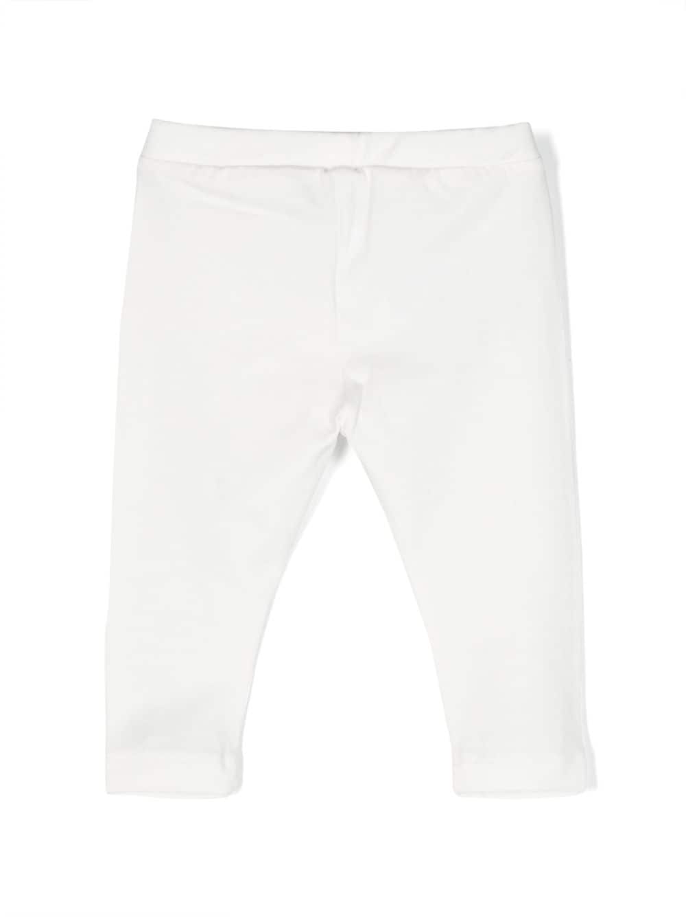 Shop Moschino Logo-print Cotton Leggings In White
