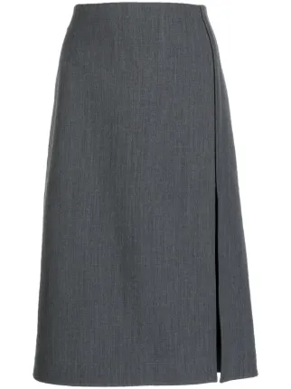 グレー　スカート ZARA - ZARA ZW COLLECTION ミディペンシルスカート Lサイズ