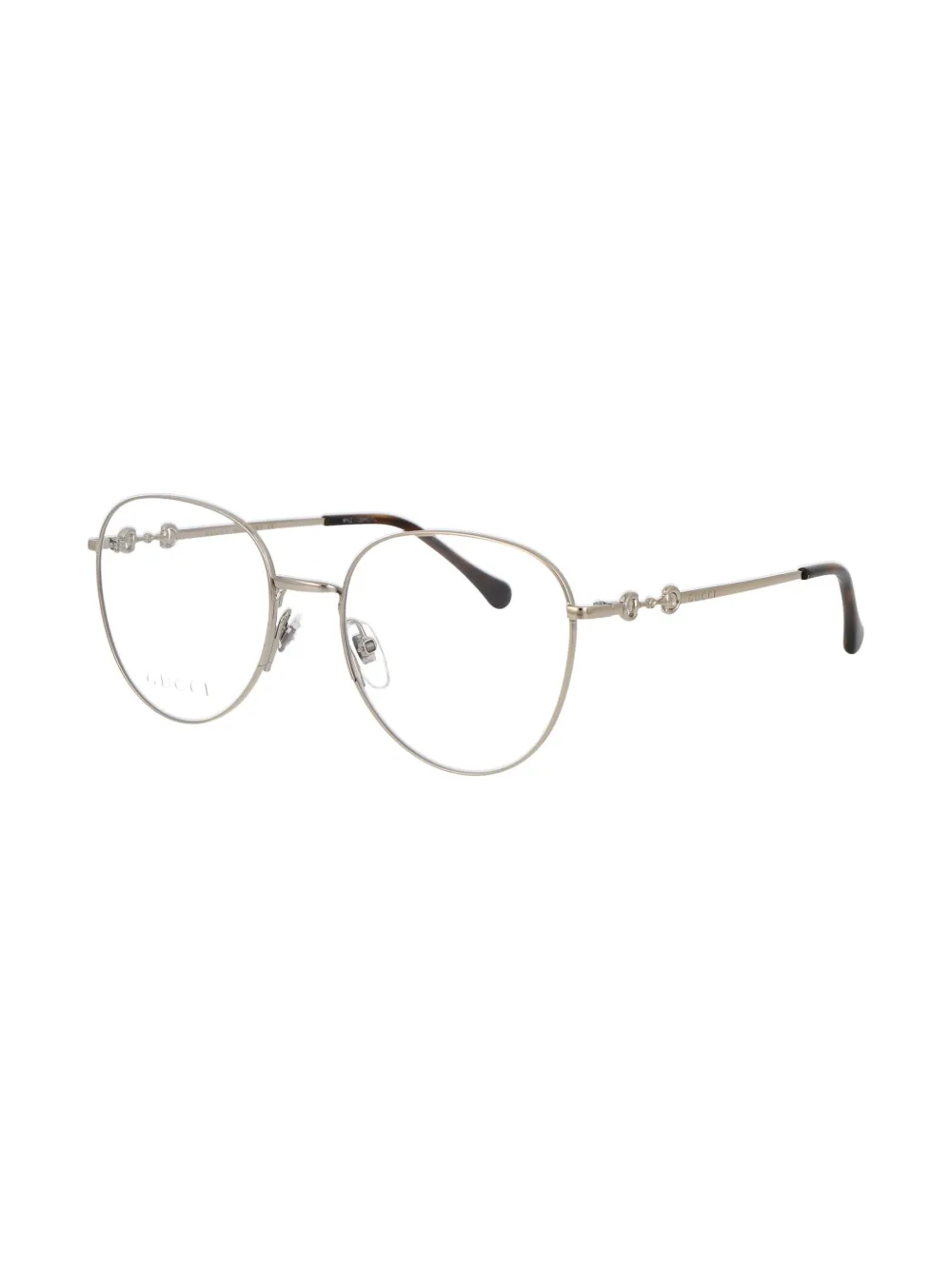Gucci Eyewear Bril met rond montuur Goud