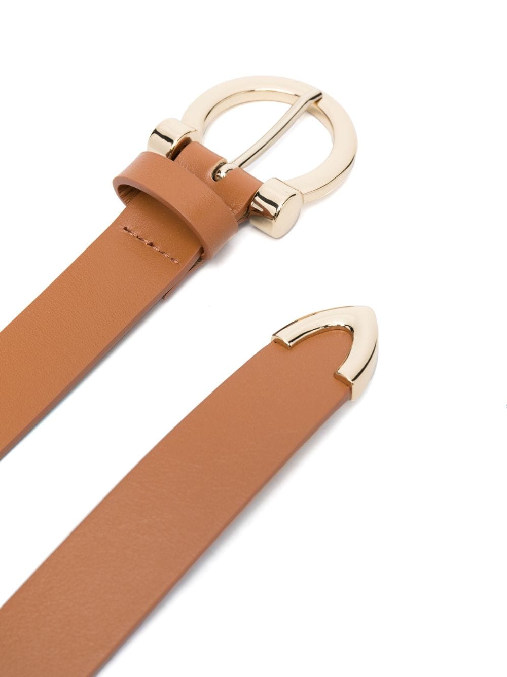 Shop Erika Cavallini Leather Buckle Belt In Brown