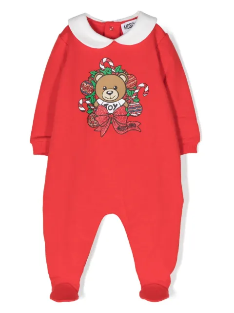 Moschino Kids Teddy Bear-print stretch-cotton pajamas