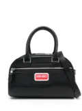 Kenzo logo-plaque faux-leather tote bag - Black