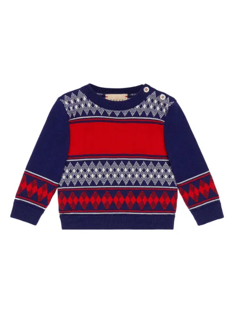 Gucci Kids geometric-pattern wool jumper 