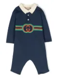 Gucci Kids Interlocking-G cotton one-piece - Blue