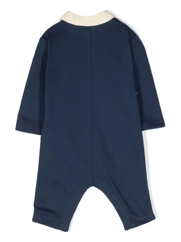 Gucci Kids Interlocking G Cotton one piece Blue FARFETCH