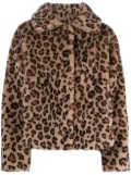 Yves Salomon leopard-print wool jacket - Brown