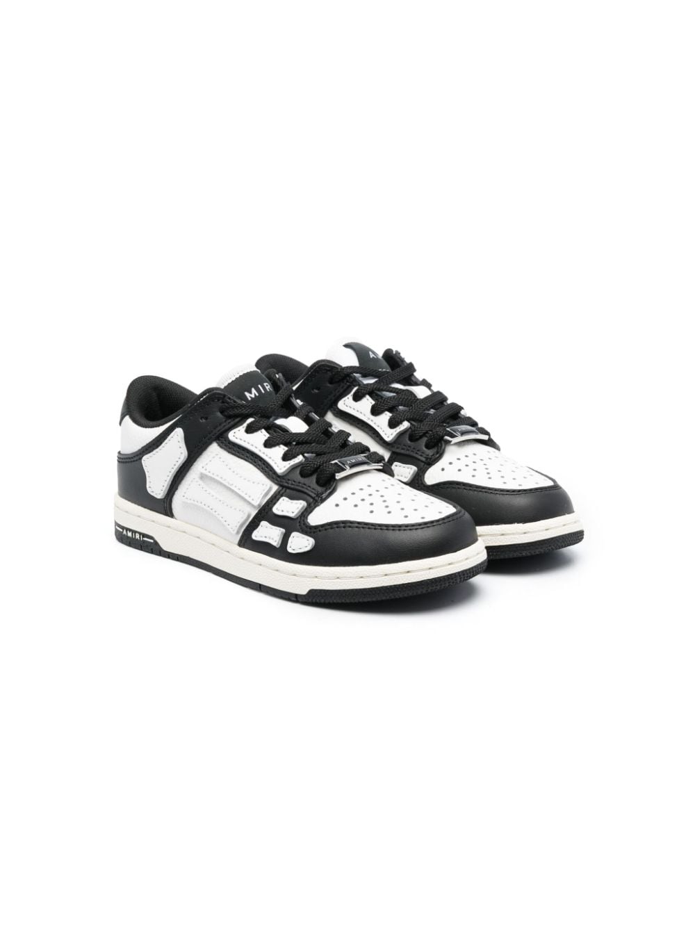Amiri Kids' Skel Top Panelled Leather Sneakers In White