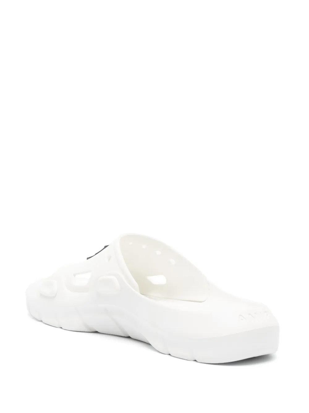 Amiri Logo-patch Round-toe Slides In Weiss