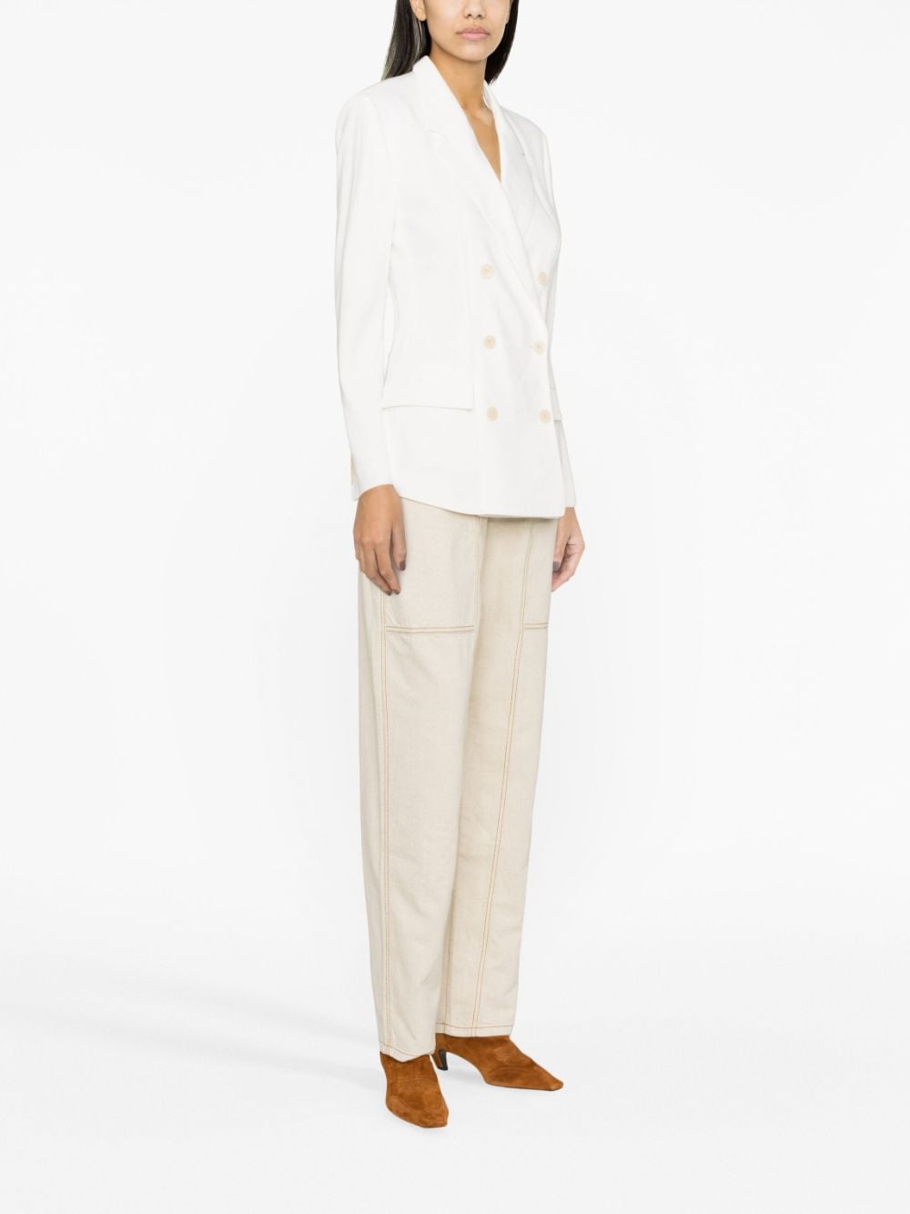 Shop Isabel Marant Sheril Double-breasted Blazer In White