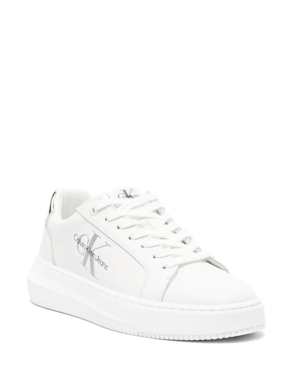 Calvin Klein low-top leather sneakers - Wit