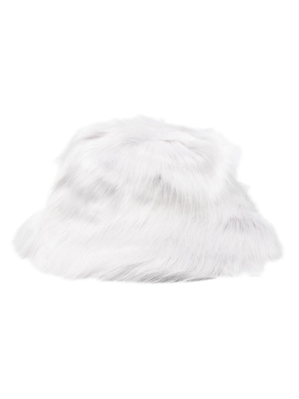 Patrizia Pepe Faux-fur Wide-brim Bucket Hat In Grey