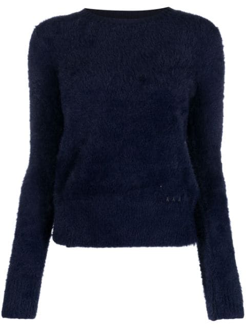 brushed-effect wool blend jumper