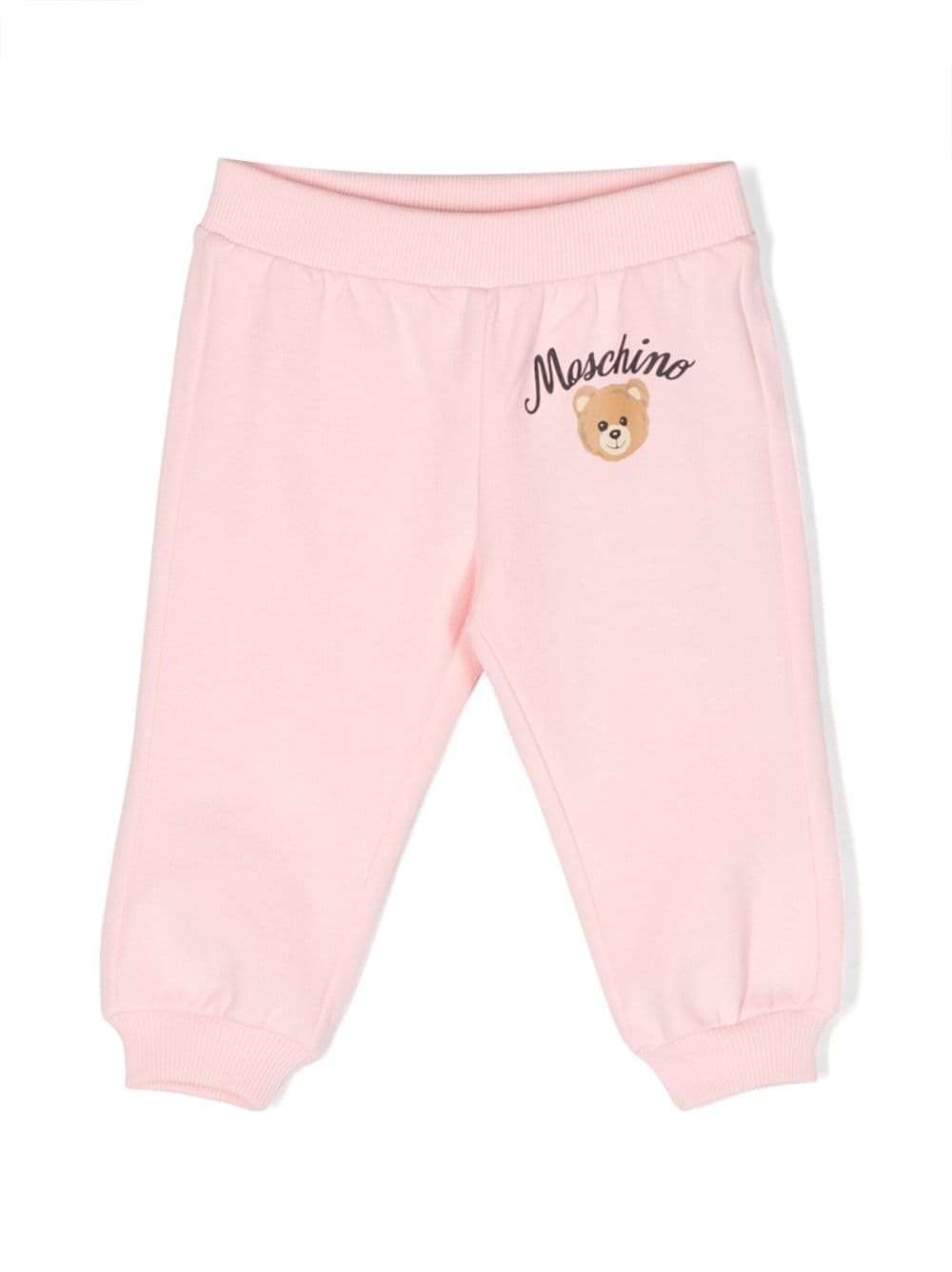Moschino Kids logo-print fleece track pants - Pink
