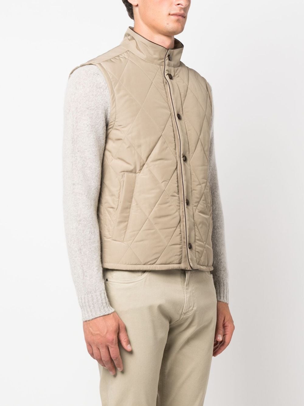 Canali Quilted press-stud Gilet - Farfetch