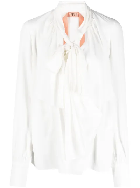 Nº21 scarf-detail draped blouse
