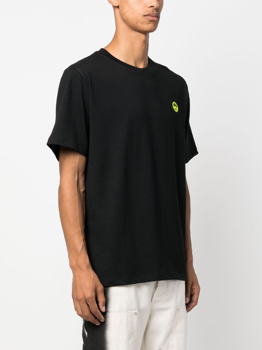 Shop Barrow Face-motif Cotton T-shirt In Black