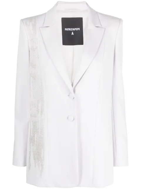 Patrizia Pepe bead-embellished flannel jacket 
