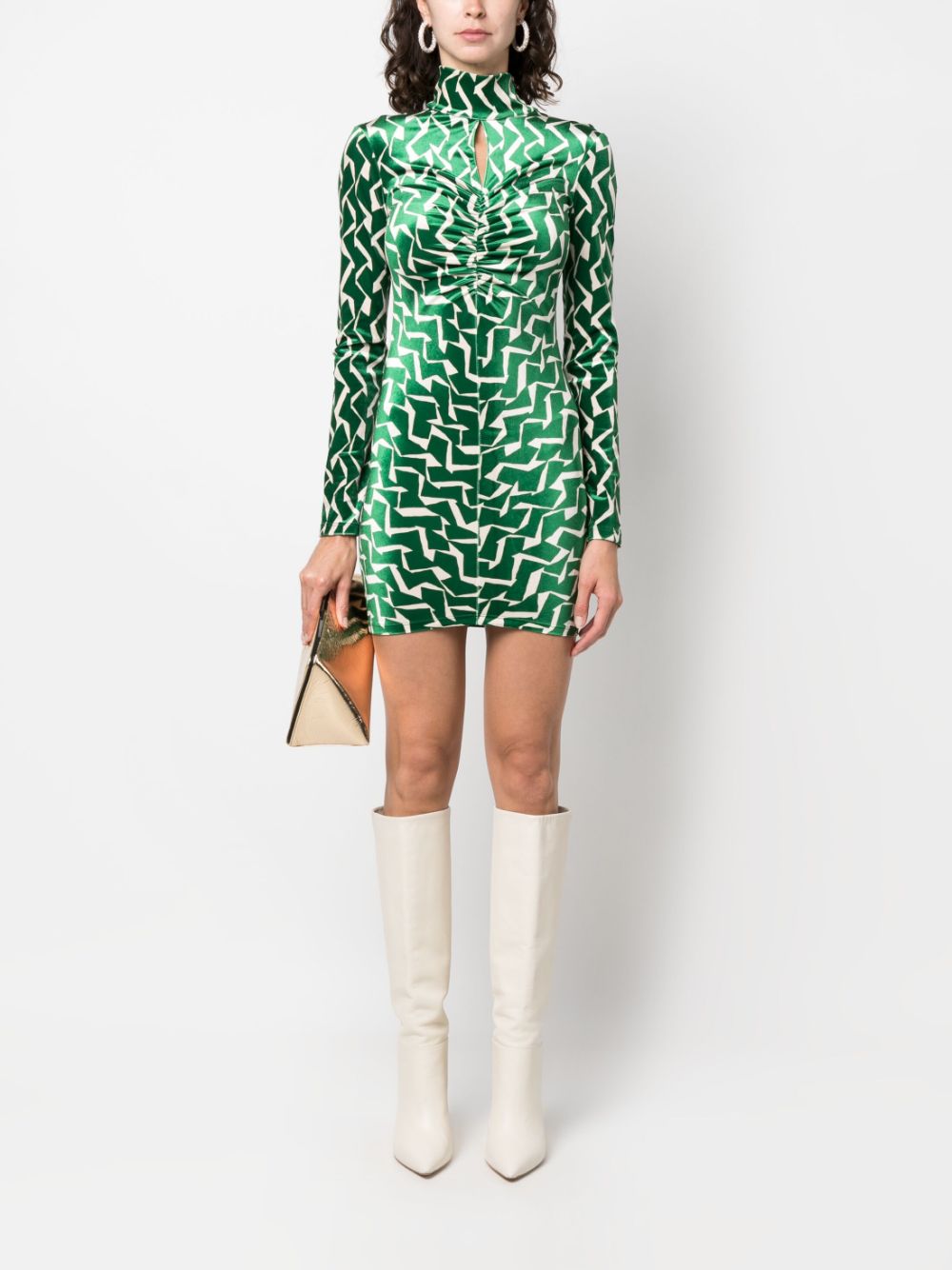 Patrizia Pepe Jurk met geometrische print - Groen