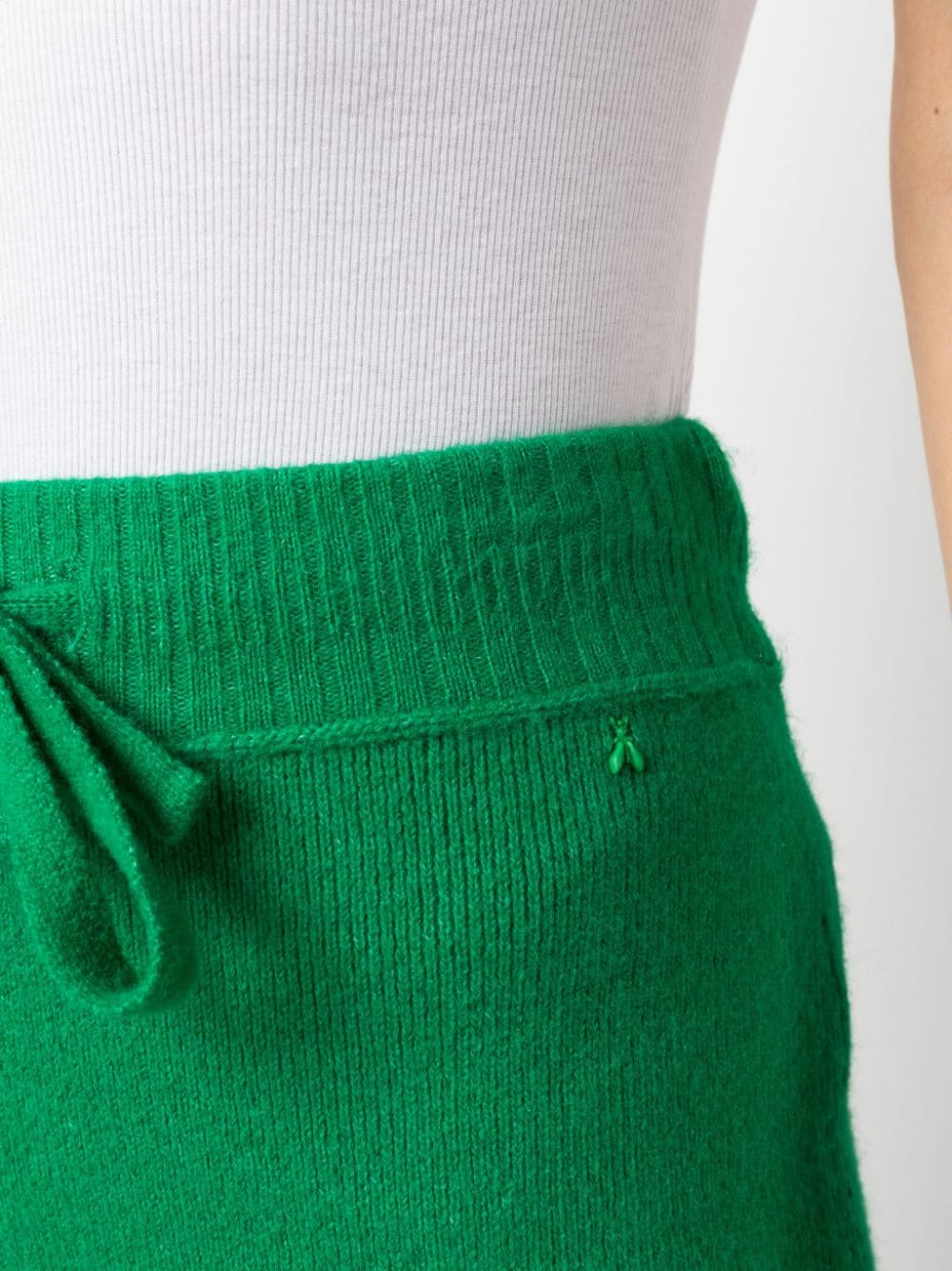 Shop Patrizia Pepe Knitted Wide-leg Trousers In Green