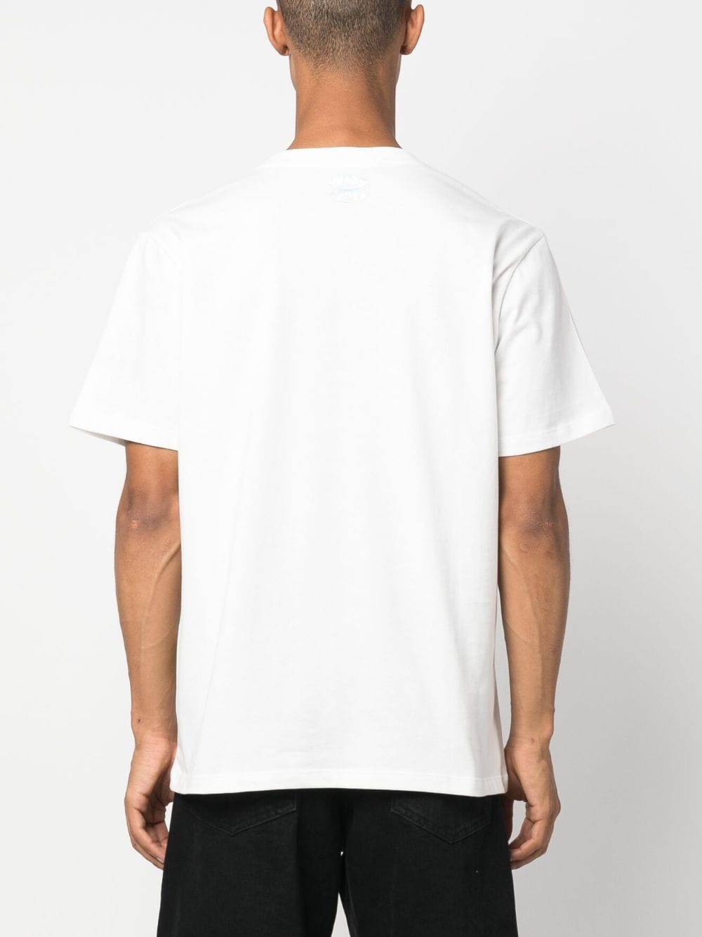 Shop Barrow Face-motif Cotton T-shirt In White