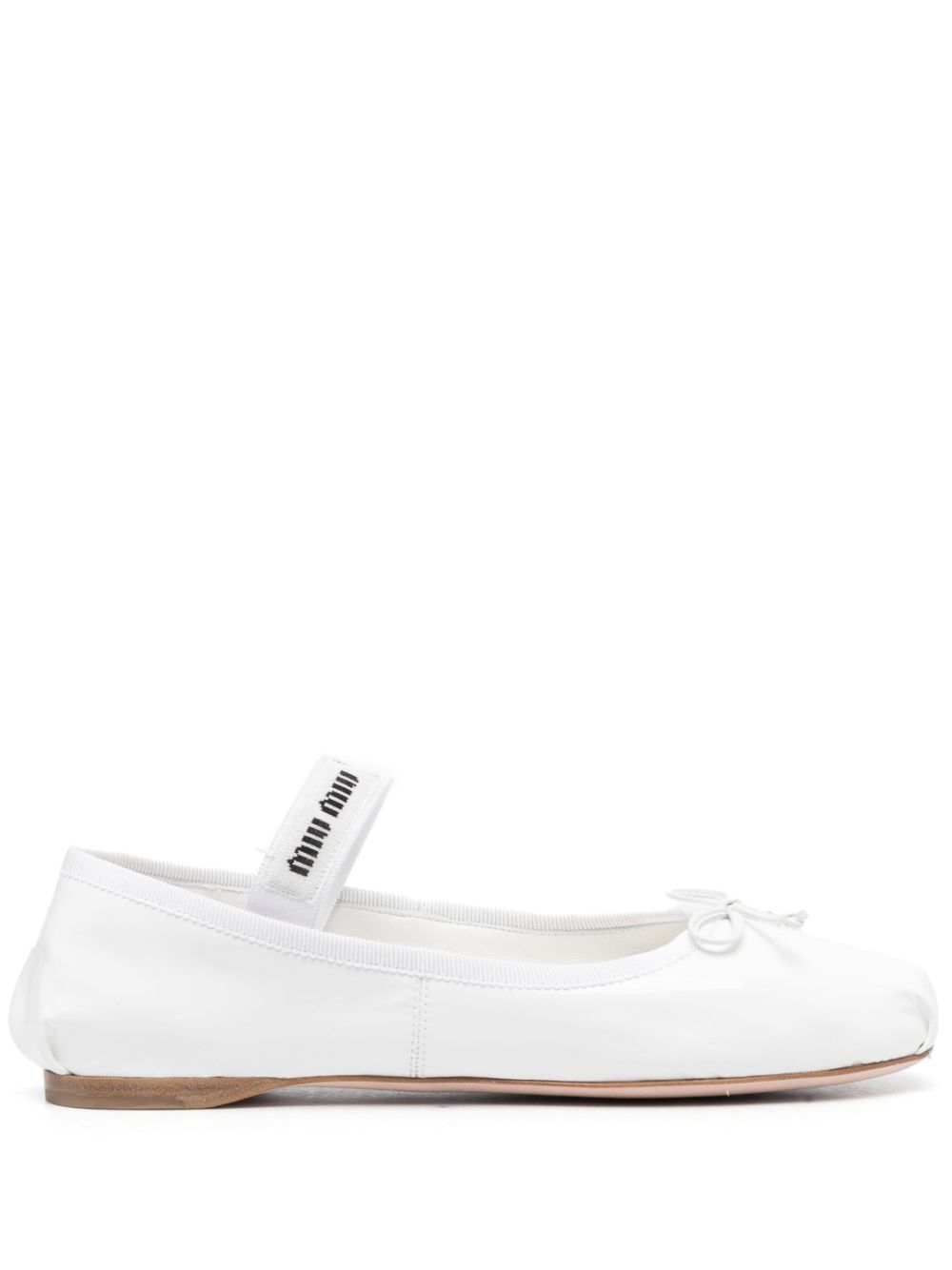 Miu Miu logo-band ballerina shoes Women