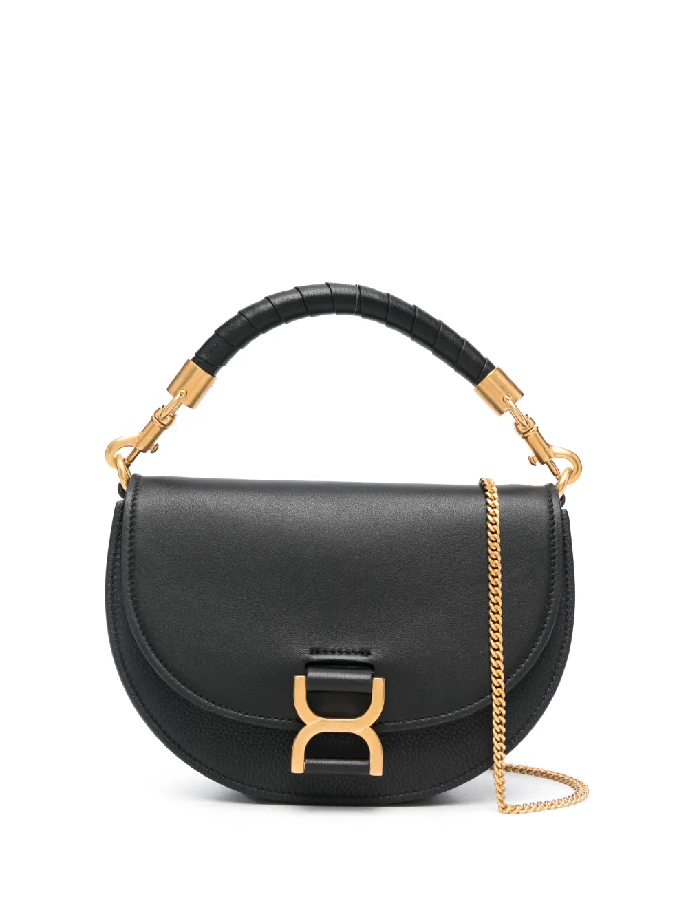 Chloé Marcie chain flag shoulder bag – Black