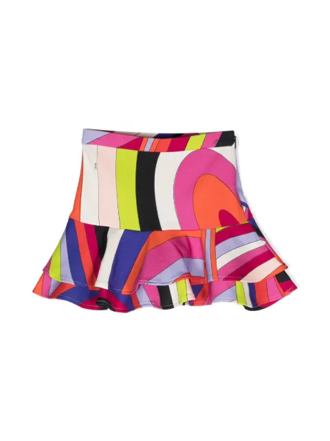 PUCCI Junior تنورة بكرانيش ونقش تجريدي