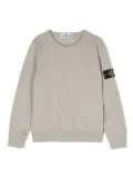 Stone Island Junior Compass-patch cotton sweatshirt - Grey