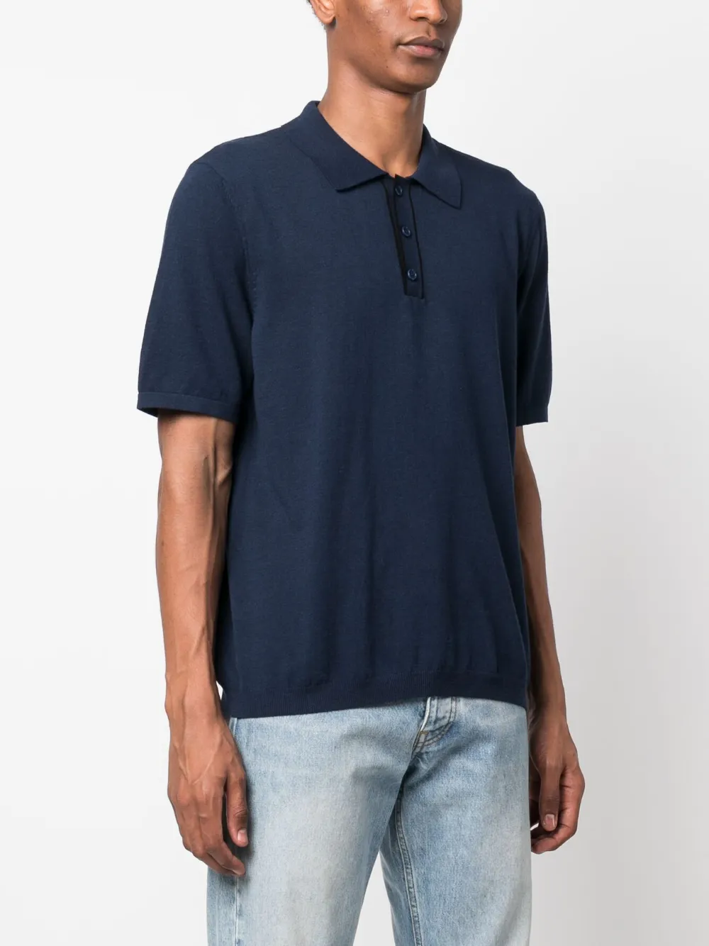 Apc Plain Cotton Polo Shirt In Blue