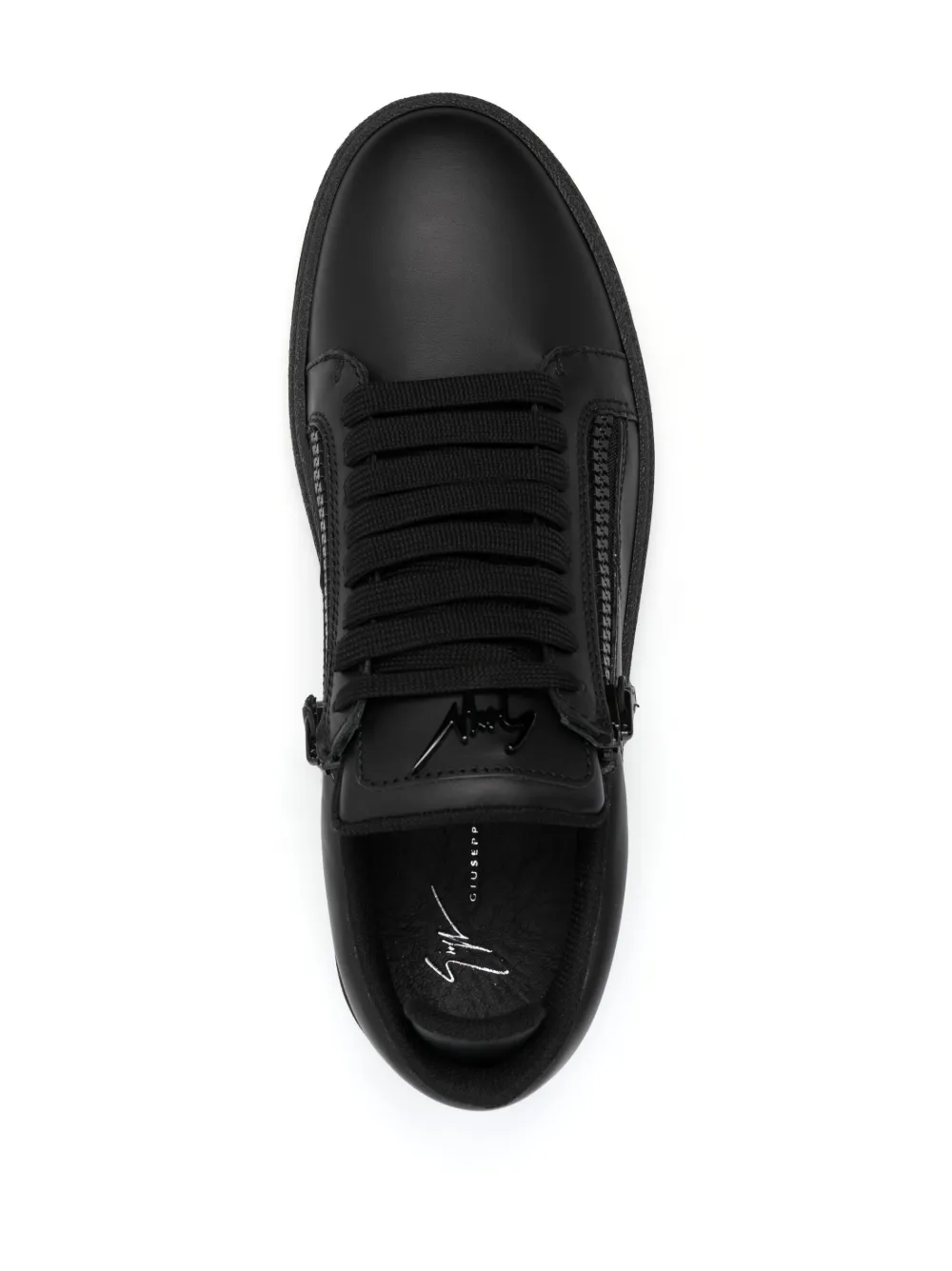 Giuseppe Zanotti GZ94 ダブルジップ ローカットスニーカー | ブラック