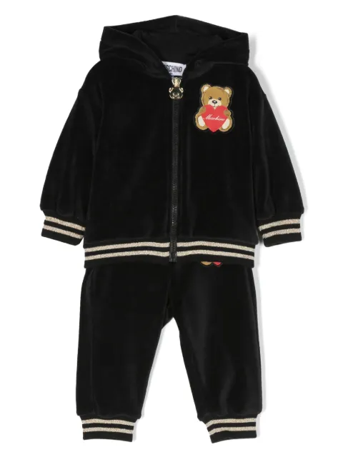 Moschino Kids traje deportivo con parche del logo