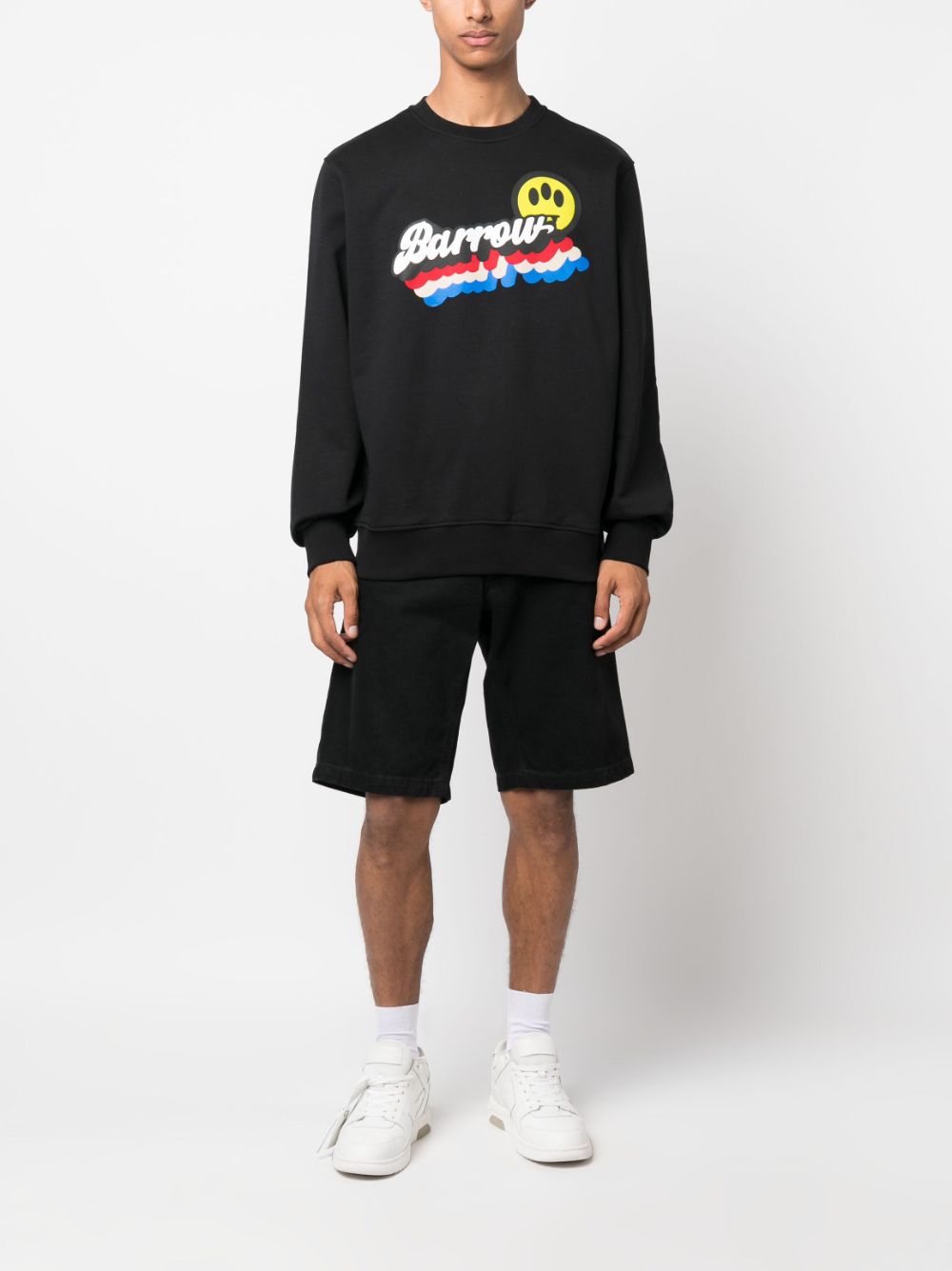 BARROW logo-print cotton sweatshirt - Zwart