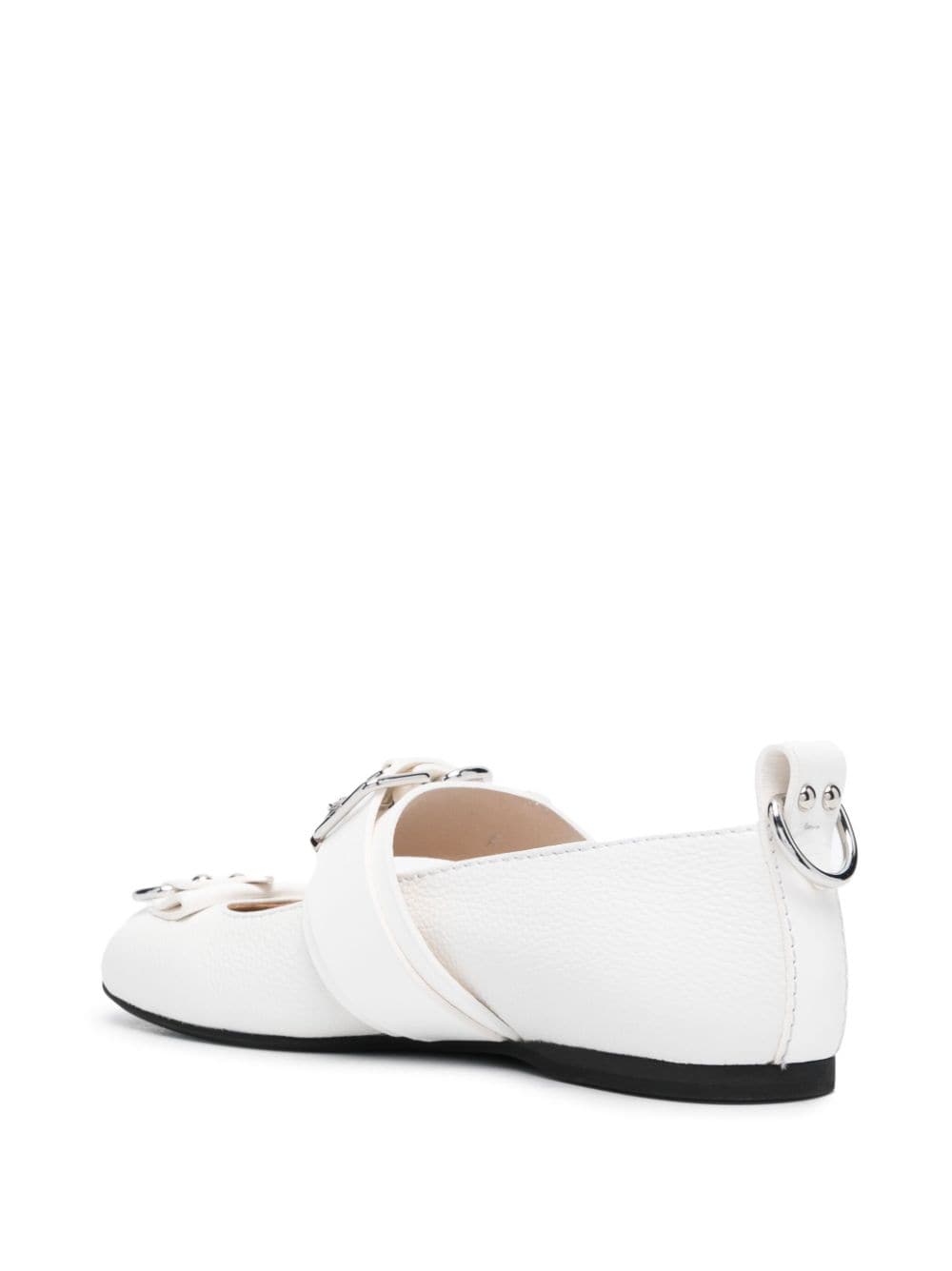 Shop Jw Anderson Padlock-detail Ballerina Shoes In White