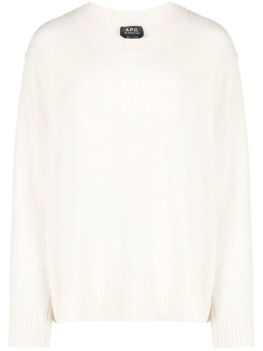 Apc Alpaca Wool-blend Brushed Jumper In White