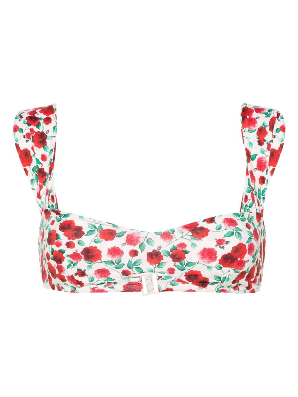 floral-print bikini top